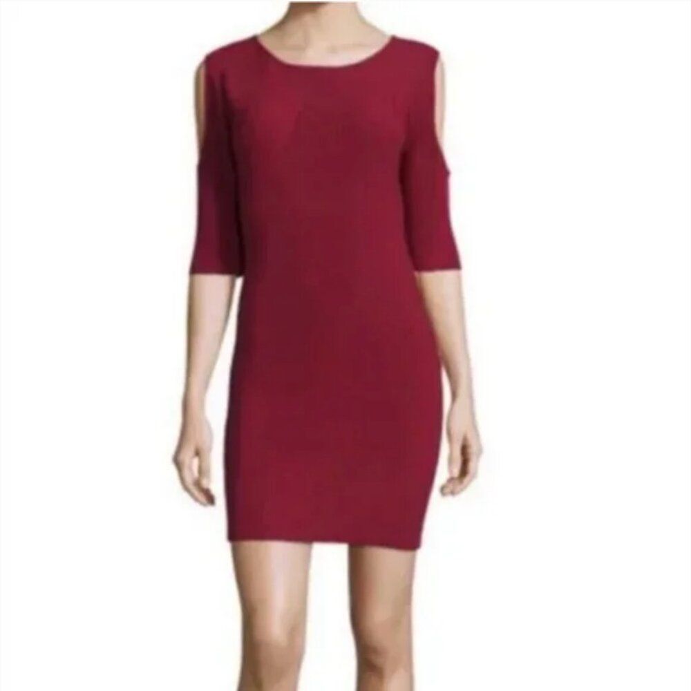 Rebecca Minkoff Josefina Women's Cold Shoulder Ribbed Bodycon Dress Size Medium - Picture 9 of 10